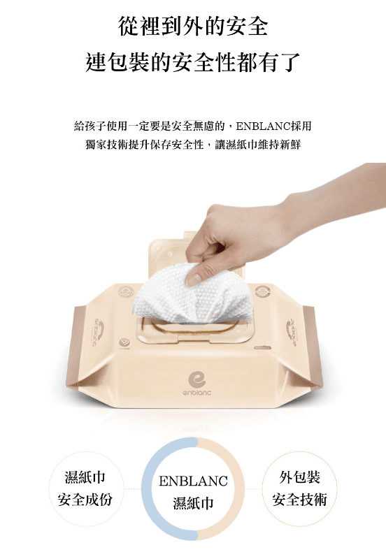 【韓國 ENBLANC】銀離子抗菌輕厚松針 有蓋隨身包純水濕紙巾